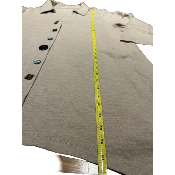 Soft Surroundings Womens‎ Top Cardigan 1X Tan Tunic V Neck Danielle Button - Picture 10 of 10